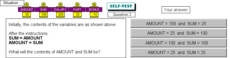 Test on variables, question 2