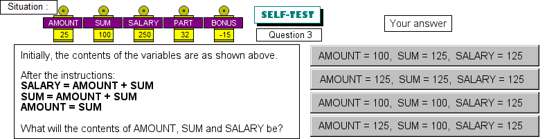 Test on variables, question 3