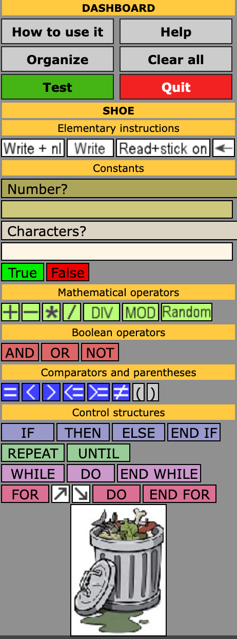 Le tableau des commandes