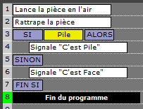 La code du robot lanceur de pièce